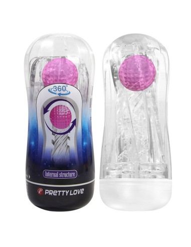 PRETTY LOVE MASTURBADOR CUP 360Aº TEXTURIZADO TRANSPARENTE